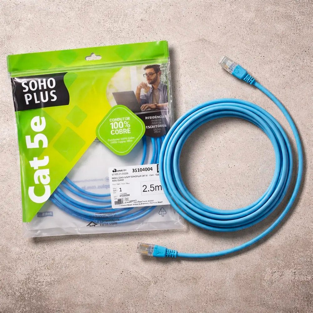 Patch Cord CAT.5e Furukawa SohoPlus, 2.5m, Azul , T568A/B - 35104004 - view 2