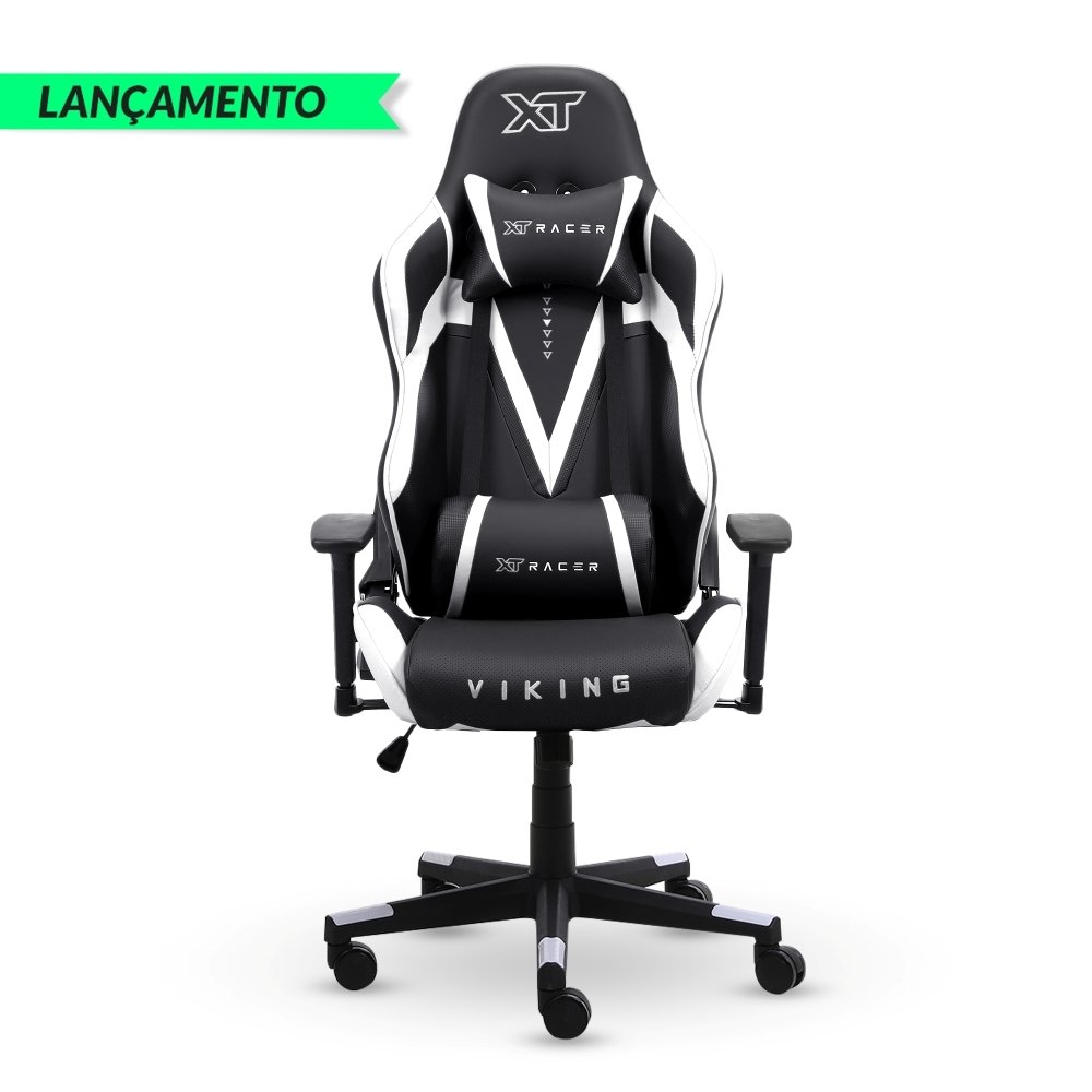 Cadeira Gamer XT Racer Viking Series, Até 120Kg, Com Almofadas, Reclinável, Descanso de Braço 3D, Preto e Branco - XTR-021 - view 2