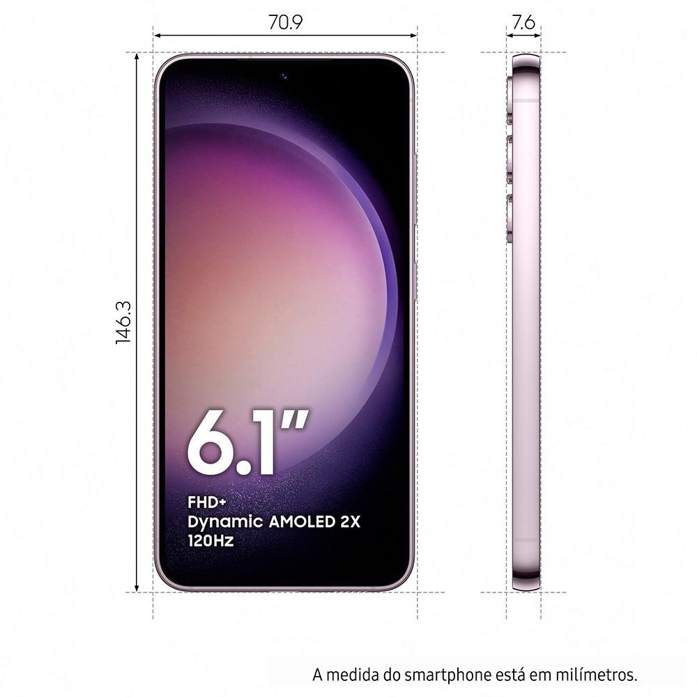 Imagem 10 de 22 do produto Smartphone Samsung Galaxy S23, 5G, 128GB, 8GB RAM, Octa Core, Câmera Tripla 50MP, Tela Infinita de 6.1, Violeta - SM-S911BLIRZTO