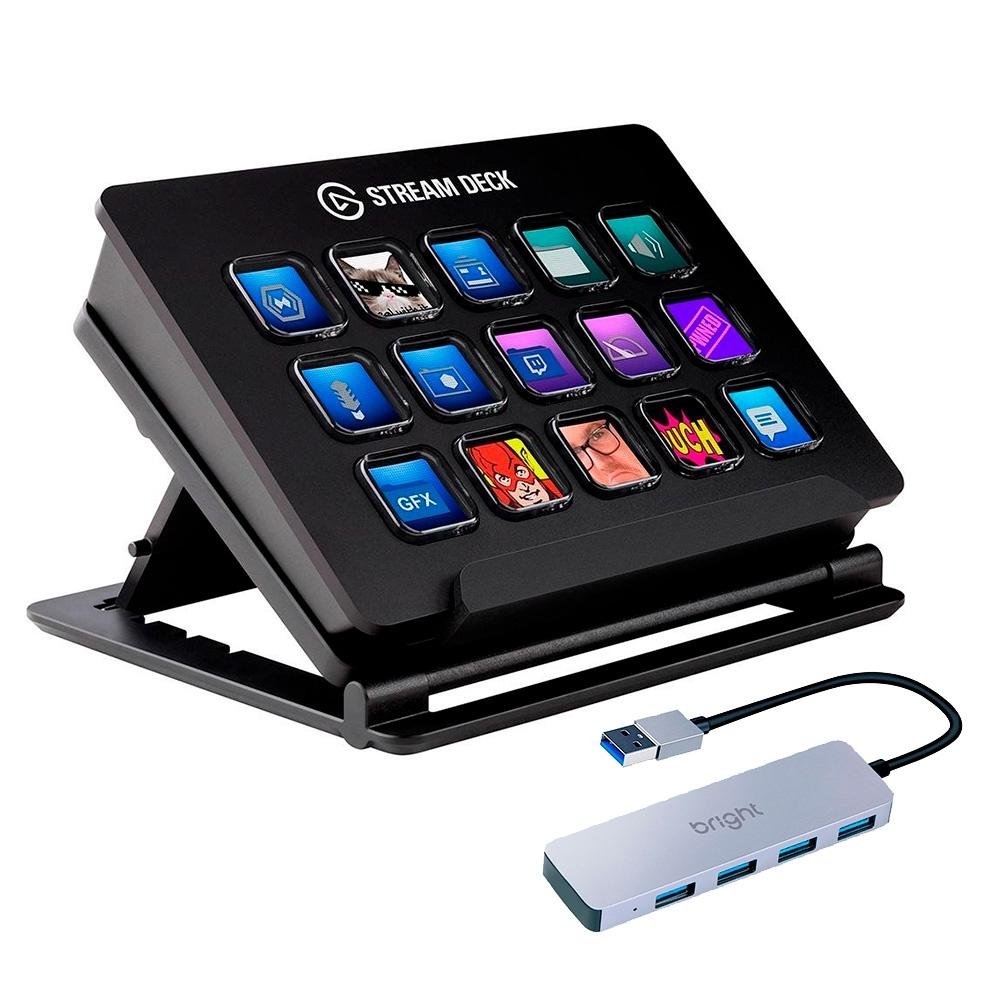 Stream Deck Elgato Médio, 15 Teclas Personalizáveis de LCD, USB