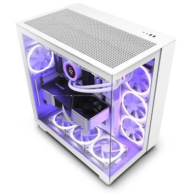 RGB フロー H9 | NZXT ホワイト RGB FLOW H9 NZXT | ケース ATX ミッドタワー デュアルチャンバー PCケース(自作PC用)