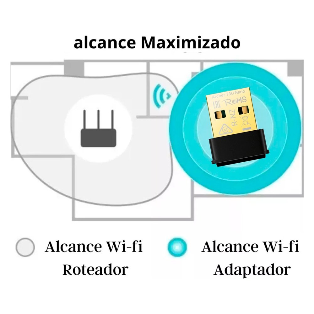 Adaptador Wireless TP-Link Archer T3U Nano Wireless MU-MIMO AC1300 - TPN0318 Adaptador Wireless TP-Link Archer T3U Nano Wireless MU-MIMO AC1300 - TPN0318