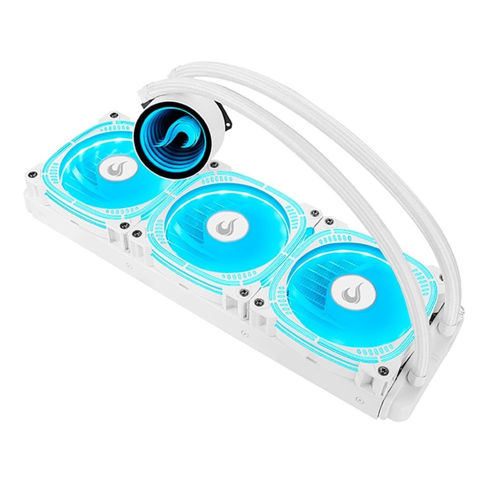 Imagem 3 de 8 do produto Water Cooler Rise Mode Aura Frost Pro, ARGB, 360mm, AMD/Intel, Branco - RM-WCF-07-ARGB