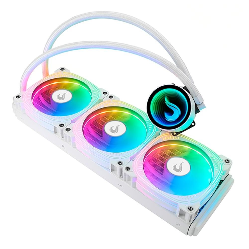 Imagem 2 de 8 do produto Water Cooler Rise Mode Aura Frost Pro, ARGB, 360mm, AMD/Intel, Branco - RM-WCF-07-ARGB