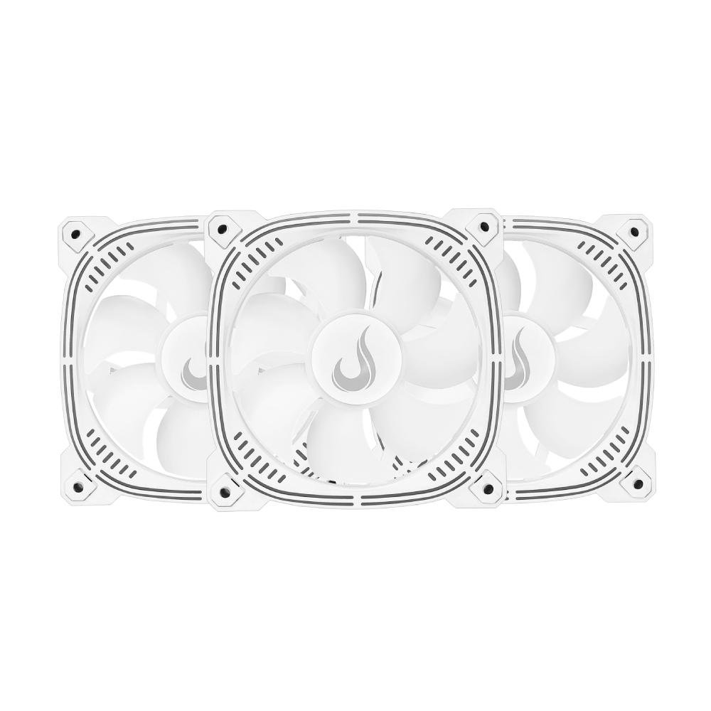 Imagem 3 de 6 do produto Kit Com 3 Ventoinhas Rise Mode Aura frost Pro, 120mm, ARGB, Branco - RM-CF-02-ARGB