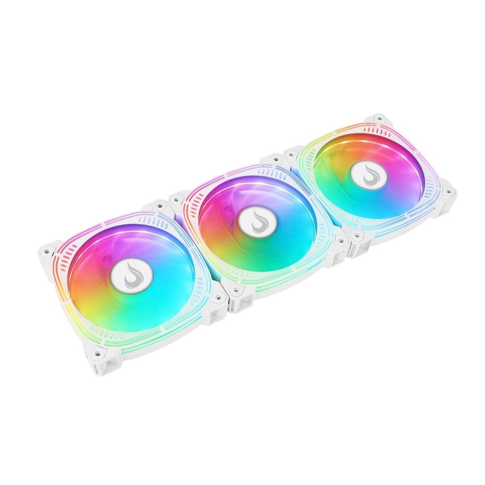 Imagem 6 de 6 do produto Kit Com 3 Ventoinhas Rise Mode Aura frost Pro, 120mm, ARGB, Branco - RM-CF-02-ARGB