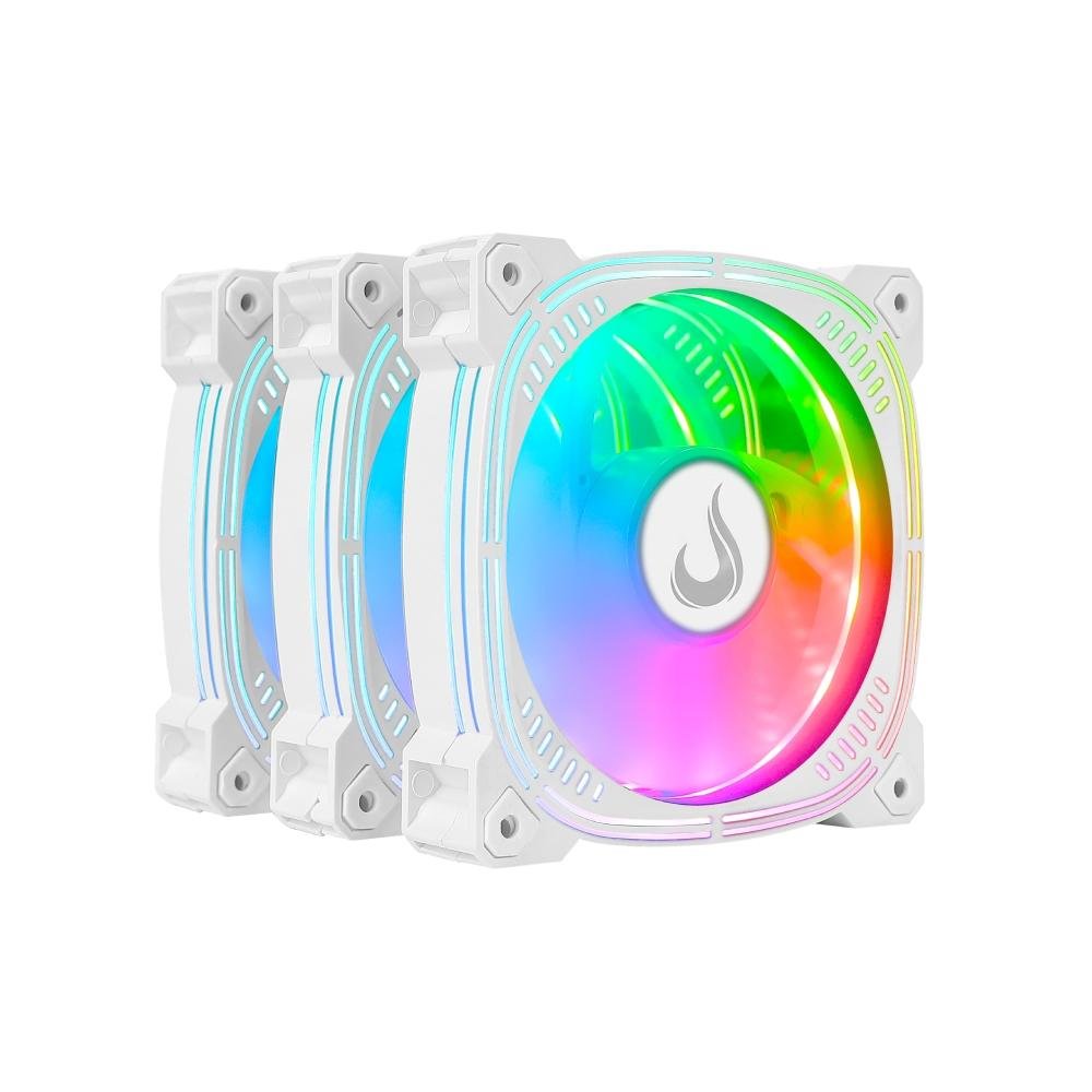 Imagem 5 de 6 do produto Kit Com 3 Ventoinhas Rise Mode Aura frost Pro, 120mm, ARGB, Branco - RM-CF-02-ARGB