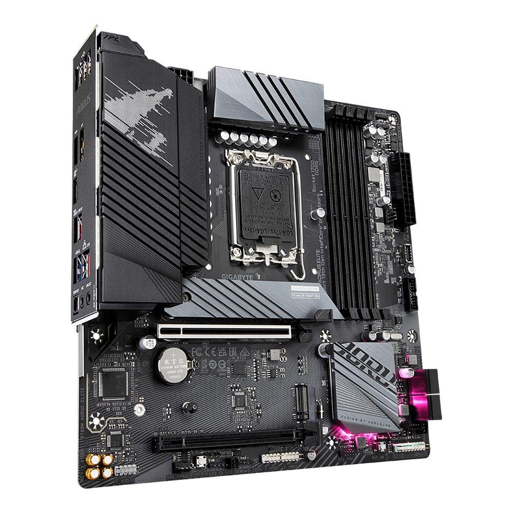 Placa-Mãe Gigabyte B760M AORUS ELITE Rev. 1.0, LGA 1700, DDR5, Preto - B760M AORUS ELITE Placa-Mãe Gigabyte B760M AORUS ELITE Rev. 1.0, LGA 1700, DDR5, Preto - B760M AORUS ELITE