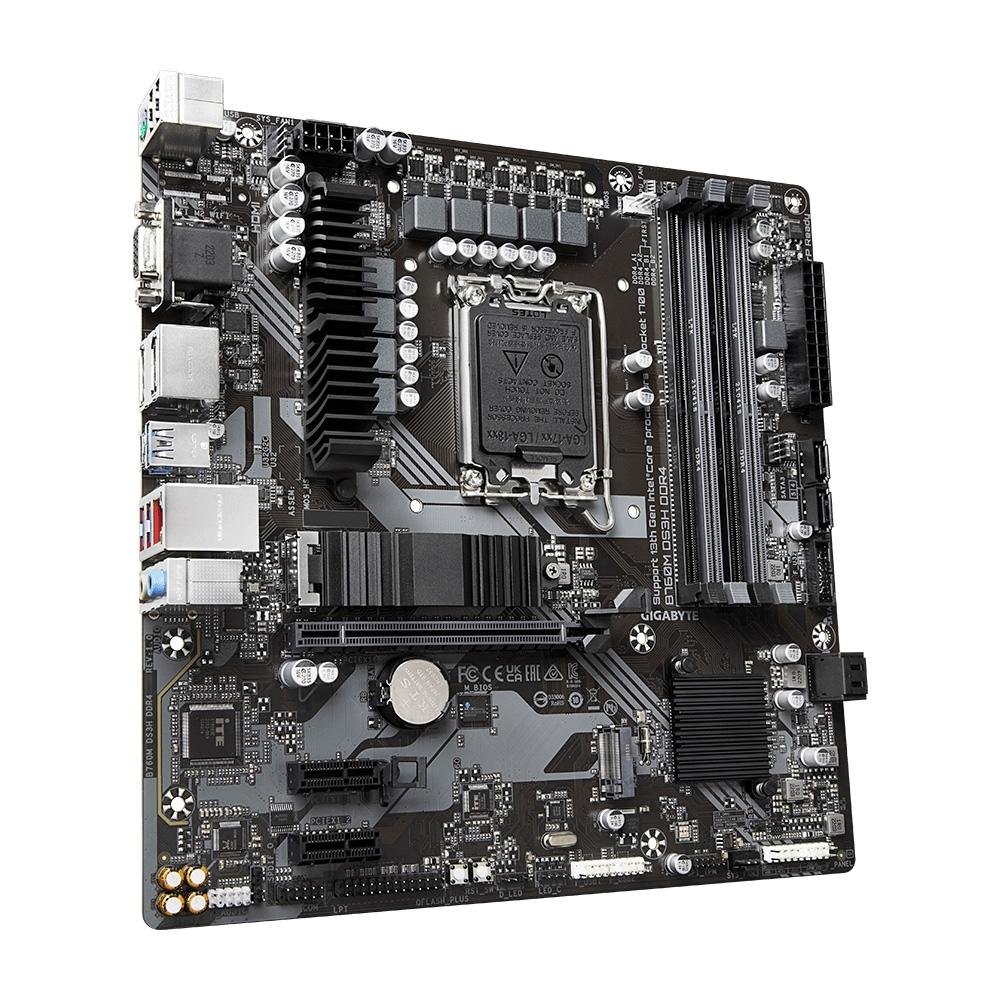Placa-Mãe Gigabyte B760M DS3H Rev. 1.0, LGA1700, DDR4, Preto - B760M DS3H DDR4 Placa-Mãe Gigabyte B760M DS3H Rev. 1.0, LGA1700, DDR4, Preto - B760M DS3H DDR4