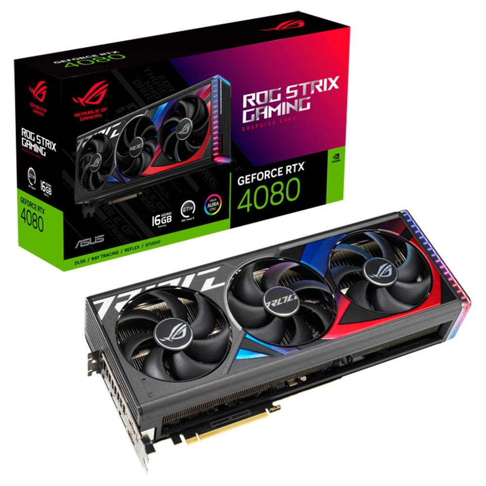 Placa de Vídeo RTX 4080 ROG Strix Asus | KaBuM!