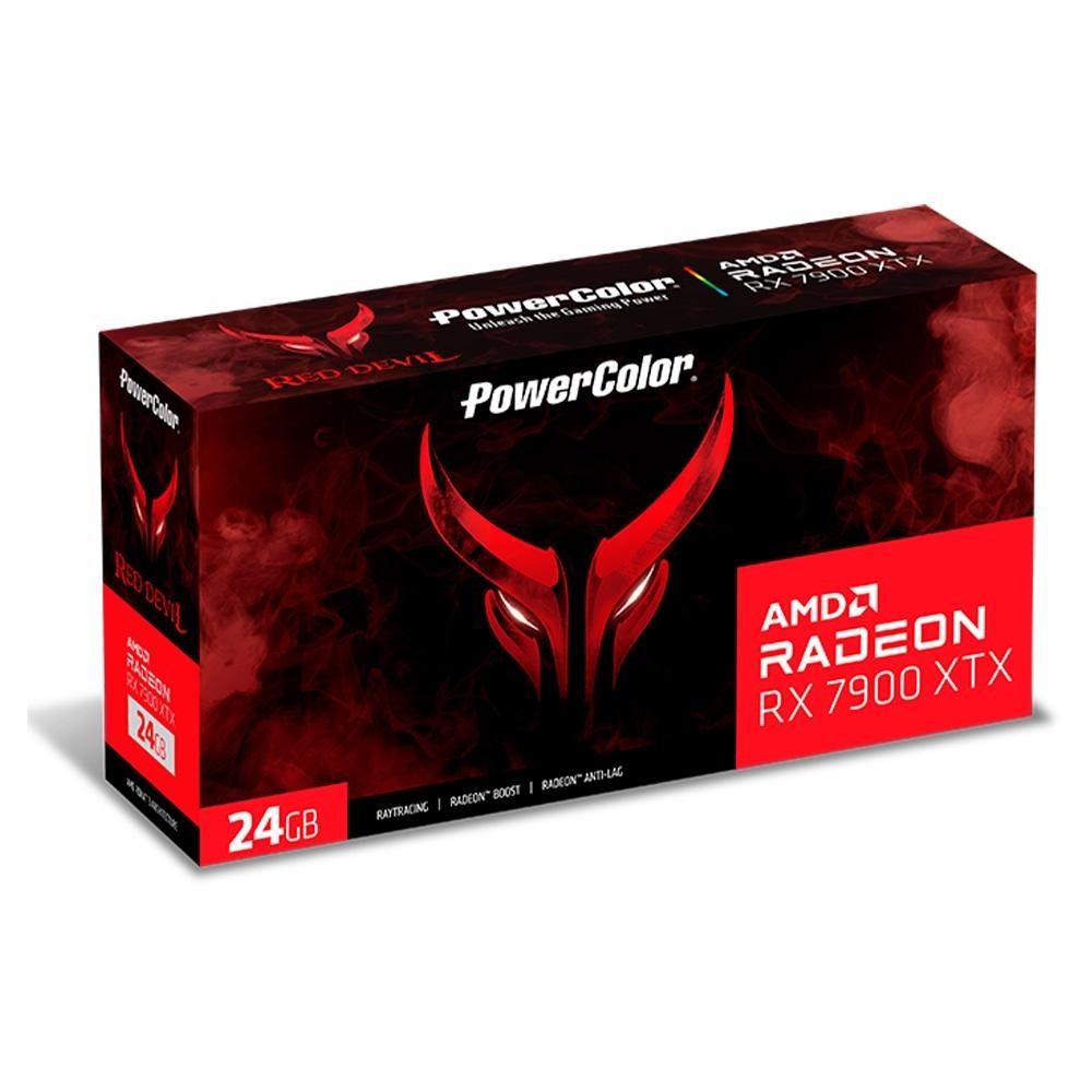 Placa de Vídeo RX 7900 XTX Red Devil PowerColor AMD Radeon, 24 GB GDDR6, ARGB, Ray Tracing - RX7900XTX 24G-E/OC