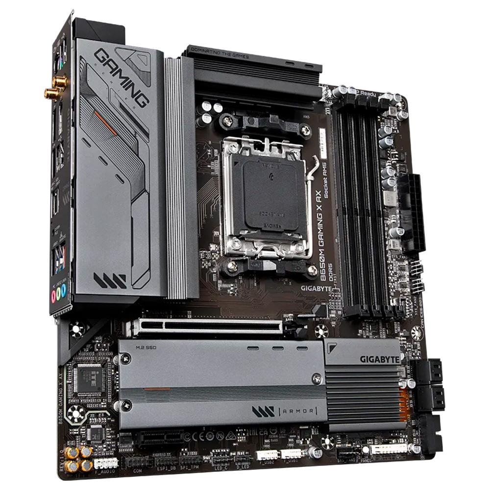 Placa-Mãe Gigabyte B650M Gaming X AX Rev. 1.3, AMD, Micro ATX, AM5, DDR5, Wi-Fi, Bluetooth, Preto - B650M GAMING X AX Placa-Mãe Gigabyte B650M Gaming X AX Rev. 1.3, AMD, Micro ATX, AM5, DDR5, Wi-Fi, Bluetooth, Preto - B650M GAMING X AX