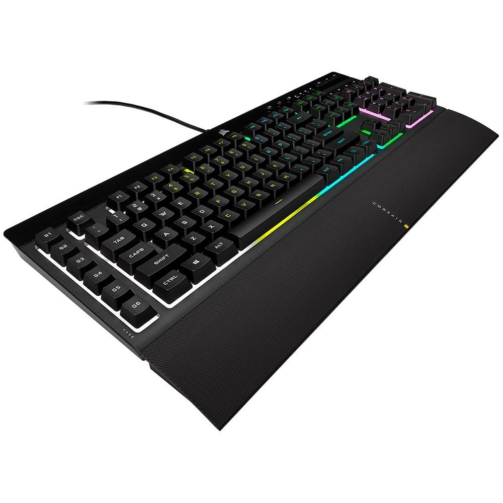 Imagem 2 de 13 do produto Kit Gamer Corsair K55 RGB Pro + Katar Pro, com Mouse Gamer Katar Pro 12.400DPI + Teclado Gamer K55, RGB, USB, Preto - CH-9226965-NA