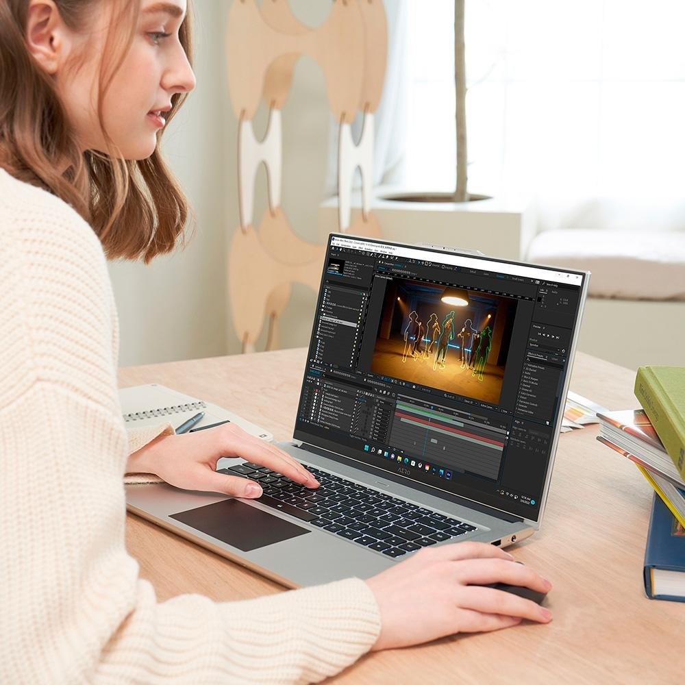 Imagem 12 de 12 do produto Notebook Gamer Gigabyte AERO 16 Intel Core i7-12700H, 16GB RAM, GeForce RTX3070 Ti, SSD 1TB, 16 4K UHD OLED, Win 11 Pro, Preto - XE5-73BR934HP