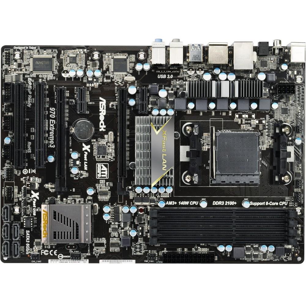 Placa-Mãe ASRock p/ AMD AM3+ ATX 970 Extreme3, 2 x USB 3.0, 5 x SATA3, 1 x eSATA3