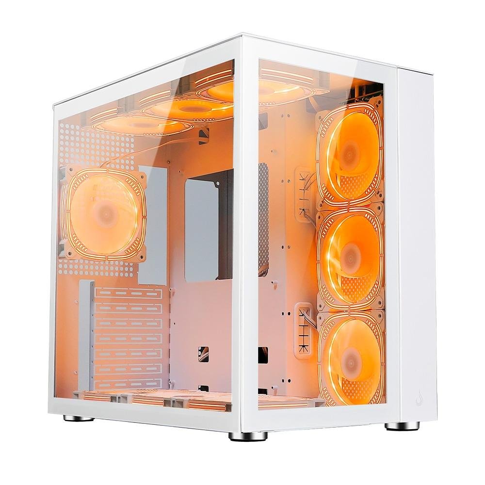 Gabinete Gamer Rise Mode Galaxy Glass Standard, Mid Tower, ARGB, ATX, Lateral e Frontal em Vidro, 10x Cooler Fan, Branco - RM-GA-GGSW-ARGB Gabinete Gamer Rise Mode Galaxy Glass Standard, Mid Tower, ARGB, ATX, Lateral e Frontal em Vidro, 10x Cooler Fan, Branco - RM-GA-GGSW-ARGB