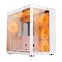 Gabinete Gamer Rise Mode Galaxy Glass Standard, Mid Tower, ARGB, ATX, Lateral e Frontal em Vidro, 10x Cooler Fan, Branco - RM-GA-GGSW-ARGB