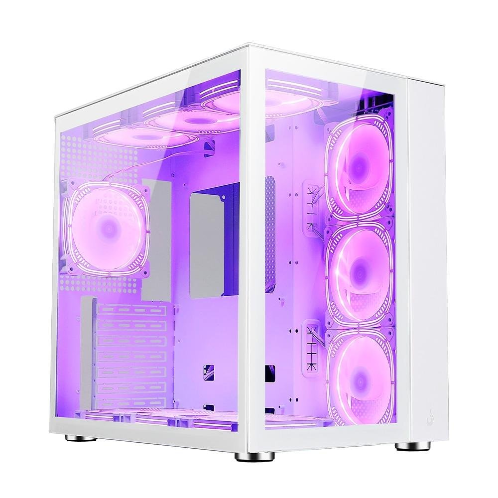 Gabinete Gamer Rise Mode Galaxy Glass Standard, Mid Tower, ARGB, ATX, Lateral e Frontal em Vidro, 10x Cooler Fan, Branco - RM-GA-GGSW-ARGB Gabinete Gamer Rise Mode Galaxy Glass Standard, Mid Tower, ARGB, ATX, Lateral e Frontal em Vidro, 10x Cooler Fan, Branco - RM-GA-GGSW-ARGB