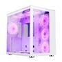 Gabinete Gamer Rise Mode Galaxy Glass Standard, Mid Tower, ARGB, ATX, Lateral e Frontal em Vidro, 10x Cooler Fan, Branco - RM-GA-GGSW-ARGB