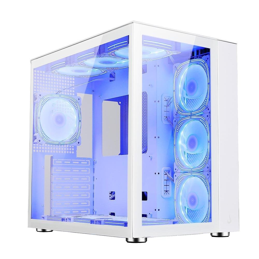 Gabinete Gamer Rise Mode Galaxy Glass Standard, Mid Tower, ARGB, ATX, Lateral e Frontal em Vidro, 10x Cooler Fan, Branco - RM-GA-GGSW-ARGB Gabinete Gamer Rise Mode Galaxy Glass Standard, Mid Tower, ARGB, ATX, Lateral e Frontal em Vidro, 10x Cooler Fan, Branco - RM-GA-GGSW-ARGB