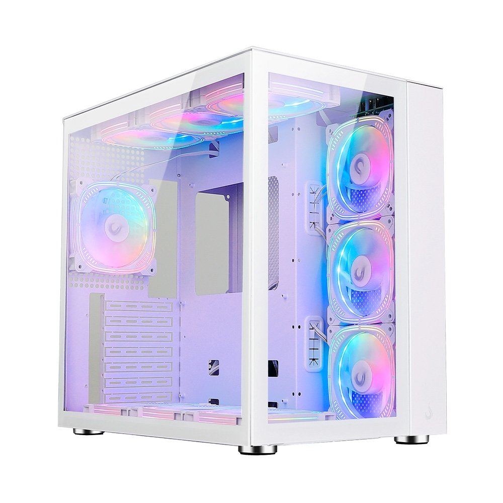 Gabinete Gamer Rise Mode Galaxy Glass Standard, Mid Tower, ARGB, ATX, Lateral e Frontal em Vidro, 10x Cooler Fan, Branco - RM-GA-GGSW-ARGB Gabinete Gamer Rise Mode Galaxy Glass Standard, Mid Tower, ARGB, ATX, Lateral e Frontal em Vidro, 10x Cooler Fan, Branco - RM-GA-GGSW-ARGB