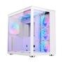 Gabinete Gamer Rise Mode Galaxy Glass Standard, Mid Tower, ARGB, ATX, Lateral e Frontal em Vidro, 10x Cooler Fan, Branco - RM-GA-GGSW-ARGB