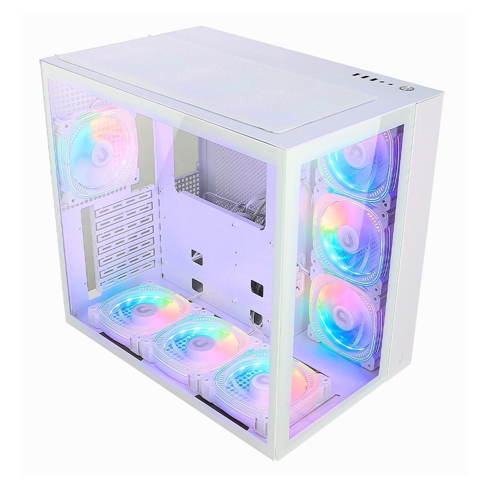 Gabinete Gamer Rise Mode Galaxy Glass Standard, Mid Tower, ARGB, ATX, Lateral e Frontal em Vidro, 10x Cooler Fan, Branco - RM-GA-GGSW-ARGB Gabinete Gamer Rise Mode Galaxy Glass Standard, Mid Tower, ARGB, ATX, Lateral e Frontal em Vidro, 10x Cooler Fan, Branco - RM-GA-GGSW-ARGB