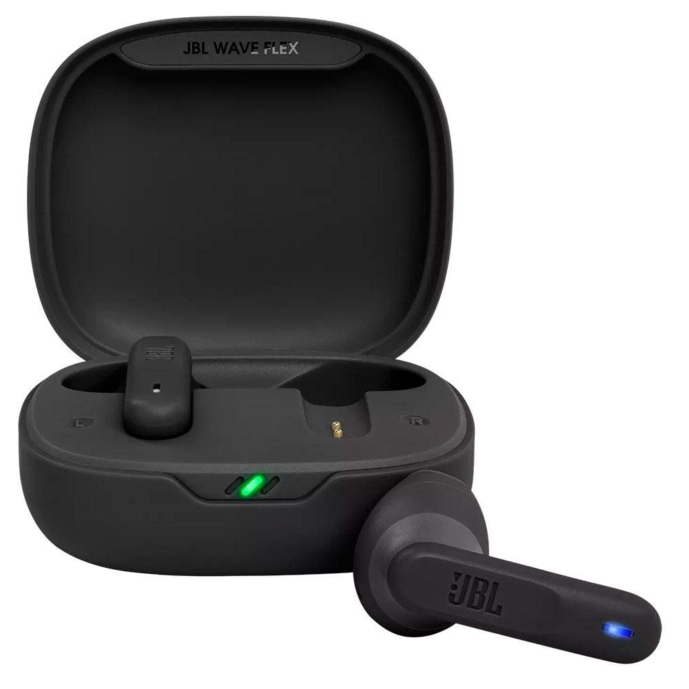Fone de Ouvido JBL Wave Flex, Bluetooth, Resistente á Água e Poeira, Preto - JBLWFLEXBL Fone de Ouvido JBL Wave Flex, Bluetooth, Resistente á Água e Poeira, Preto - JBLWFLEXBL
