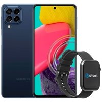 Smartphone Samsung Galaxy M53 5G, 128GB, Azul - SM-M536BZBSZTO Um Smartphone que não trava, com uma boa capacidade de memória, além de uma câmera que 