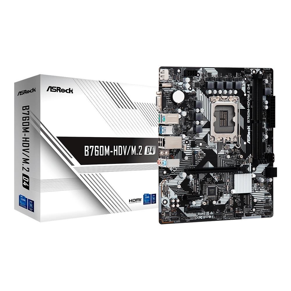 Placa-Mãe ASRock B760M-HDV/M.2 D4, Intel, Micro ATX, DDR4, Preto - 90-MXBL4* 4