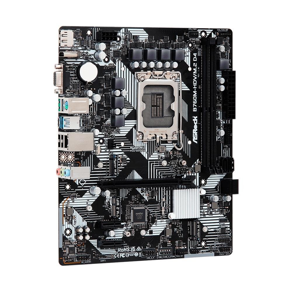Placa-Mãe ASRock B760M-HDV/M.2 D4, Intel, Micro ATX, DDR4, Preto - 90-MXBL4* - view 3