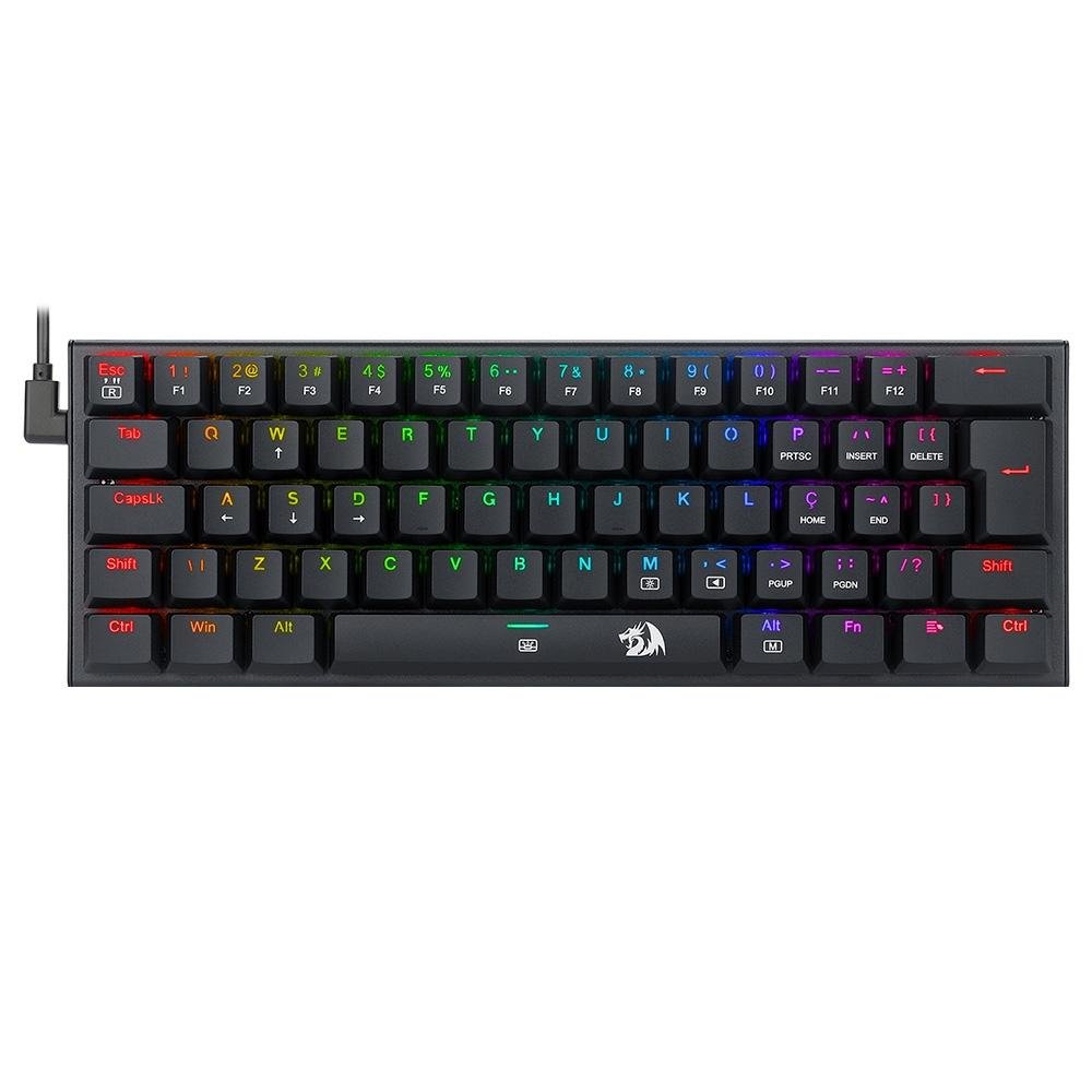 Teclado Mecânico Gamer Redragon Anivia, RGB, Switch Brown, ABNT 2, Preto - K614-RGB (PT-BROWN) Teclado Mecânico Gamer Redragon Anivia, RGB, Switch Brown, ABNT 2, Preto - K614-RGB (PT-BROWN)