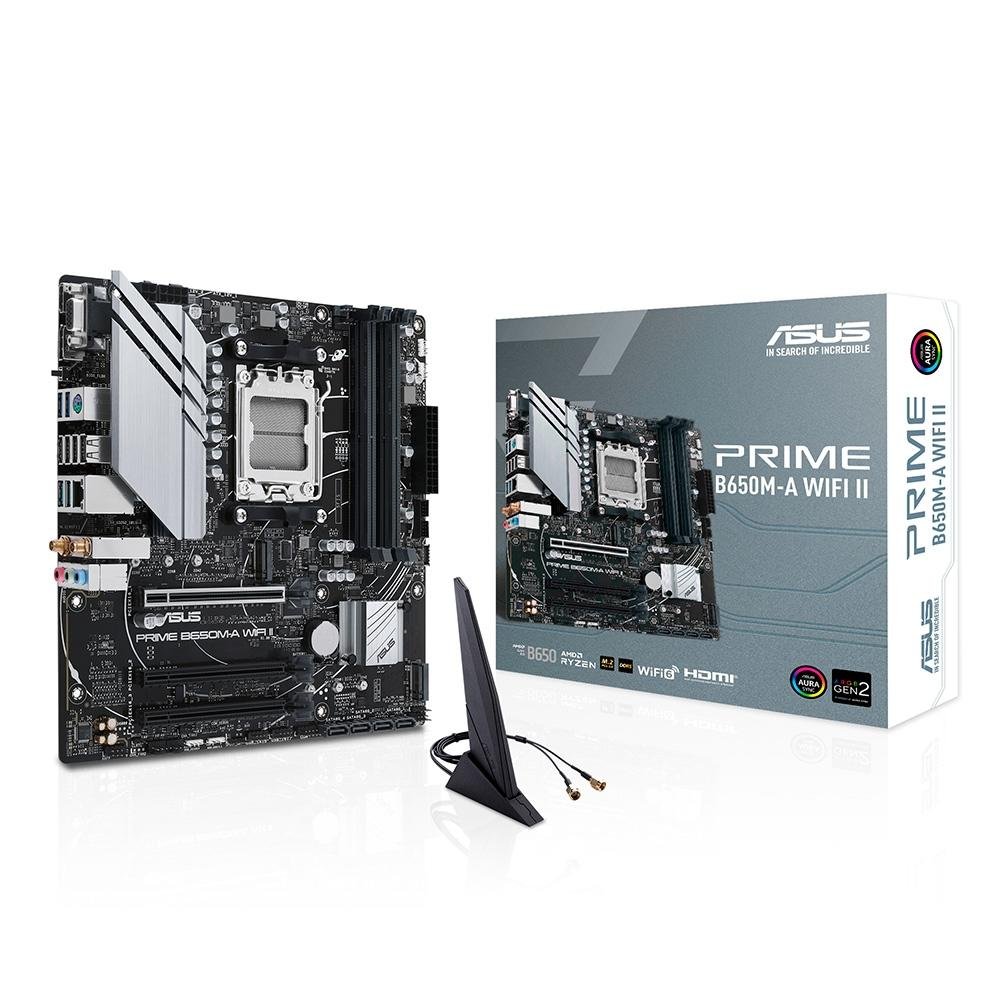 Placa-Mãe ASUS Prime B650M-A WIFI II, AMD AM5, B650, DDR5, mATX, WiFi, Preto - 90MB1EG0-M0EAY0