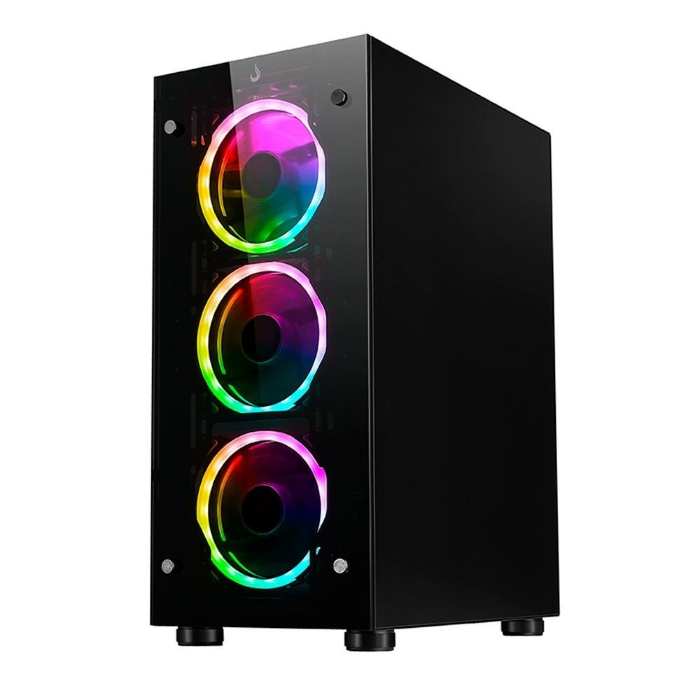 Gabinete Gamer Rise Mode Glass 06x, Mid Tower, ARGB, ATX, Lateral e Frente em Vidro, 6x Fans, Preto - RM-CA-06XB-ARGB - view 6