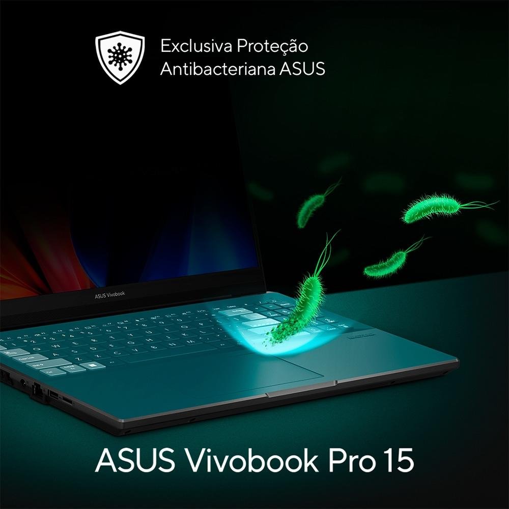 Imagem 7 de 7 do produto Notebook Gamer ASUS Vivobook Pro 15 AMD Ryzen 7-6800H, 16GB RAM, GeForce RTX3050, SSD 512GB, 15.6" FHD, Win11, Azul - M6500RC-HN088W