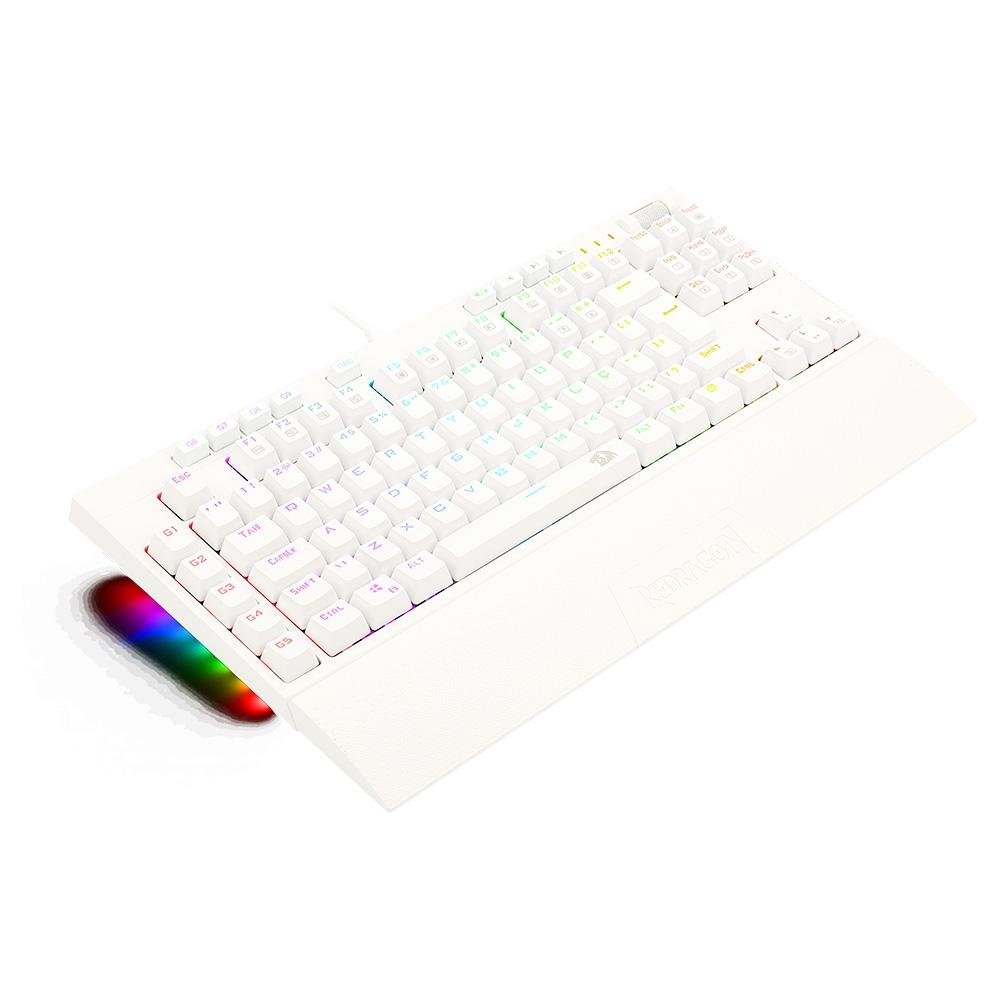 Teclado Óptico Mecânico Redragon Broadsword Pro, RGB, Switch Red, ABNT2, Branco - K588W-RGB-PRO (PT-RED) Teclado Óptico Mecânico Redragon Broadsword Pro, RGB, Switch Red, ABNT2, Branco - K588W-RGB-PRO (PT-RED)