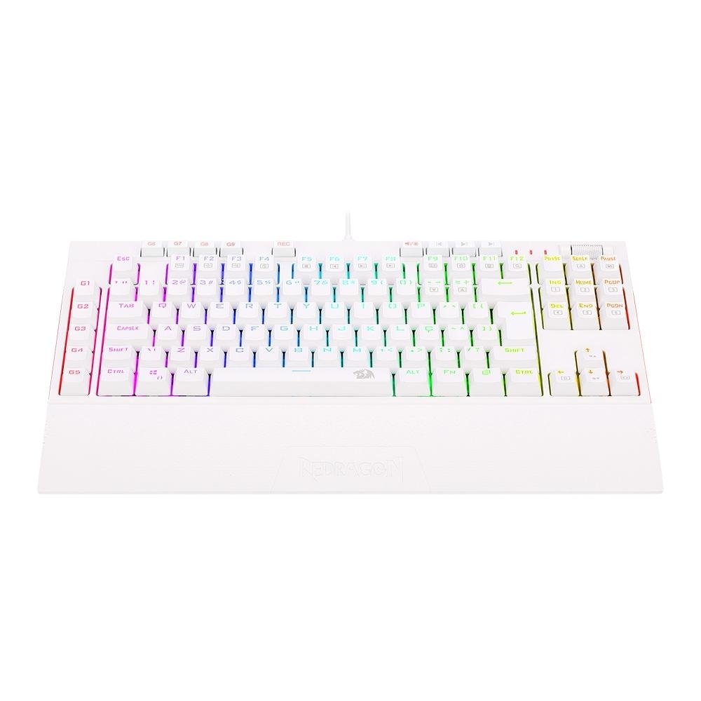 Teclado Óptico Mecânico Redragon Broadsword Pro, RGB, Switch Red, ABNT2, Branco - K588W-RGB-PRO (PT-RED) Teclado Óptico Mecânico Redragon Broadsword Pro, RGB, Switch Red, ABNT2, Branco - K588W-RGB-PRO (PT-RED)