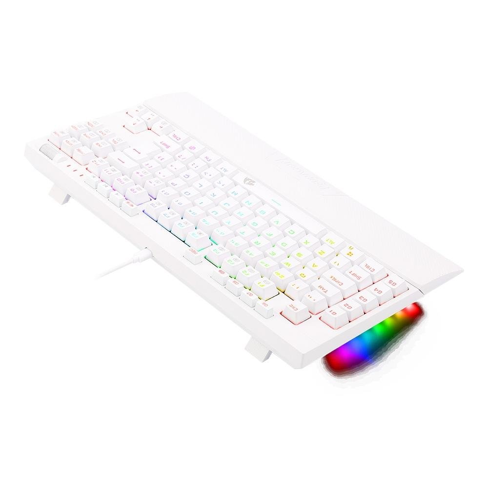 Teclado Óptico Mecânico Redragon Broadsword Pro, RGB, Switch Red, ABNT2, Branco - K588W-RGB-PRO (PT-RED) Teclado Óptico Mecânico Redragon Broadsword Pro, RGB, Switch Red, ABNT2, Branco - K588W-RGB-PRO (PT-RED)