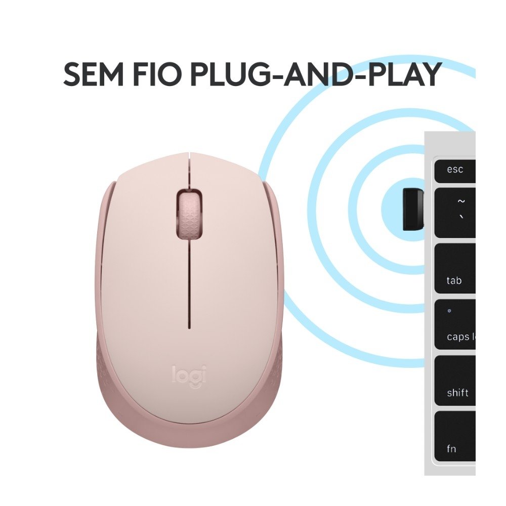 Mouse Sem Fio ( Balão.info) M170, Wireless, Rosa - 910-( Balão.info - foto 7