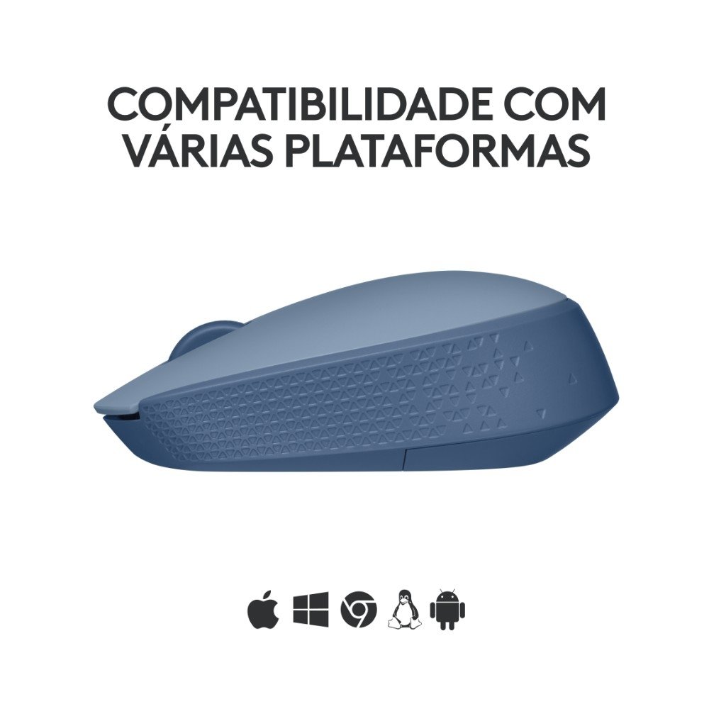 Imagem 5 de 10 do produto Mouse Sem Fio Logitech M170, Wireless, Azul - 910-006863