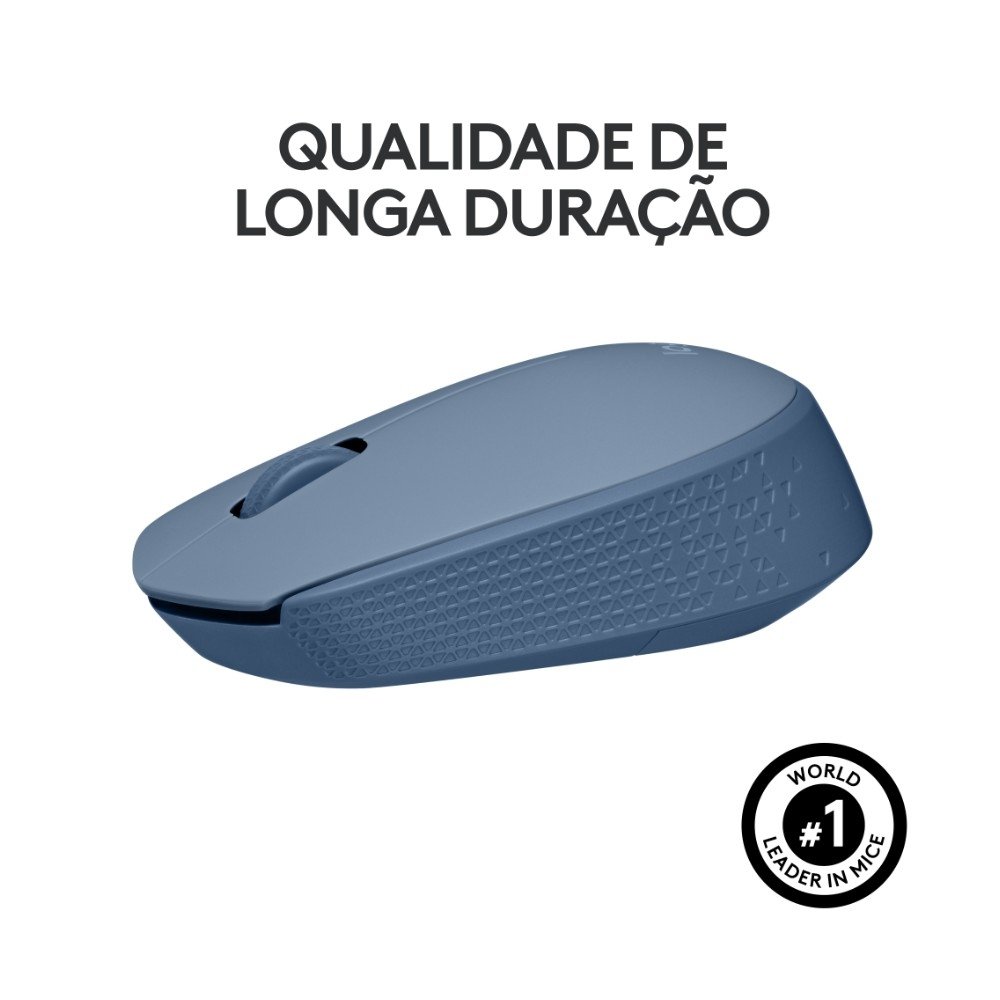 Imagem 6 de 10 do produto Mouse Sem Fio Logitech M170, Wireless, Azul - 910-006863