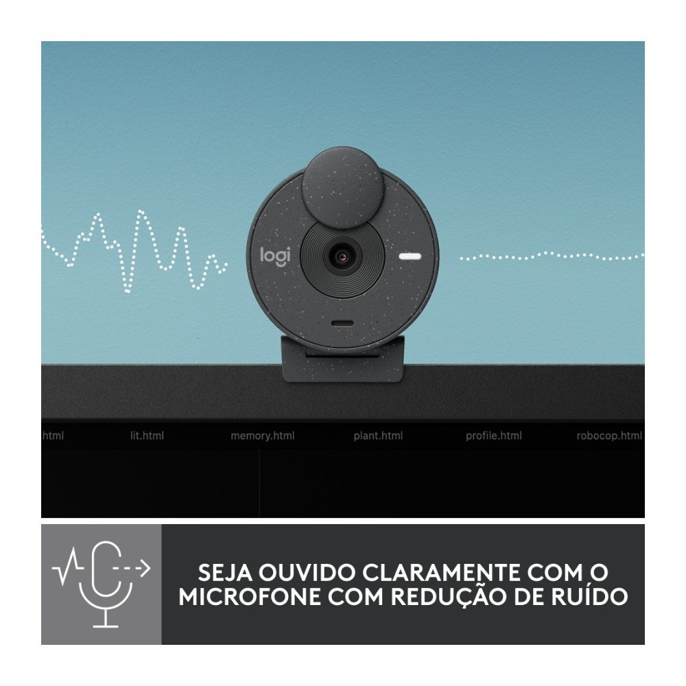 Webcam ( Balão.info) Brio 300 Full HD, 1080p, 30 FPS, USB-C, Microfone Integrado, Grafite - 960-( Balão.info - view 5