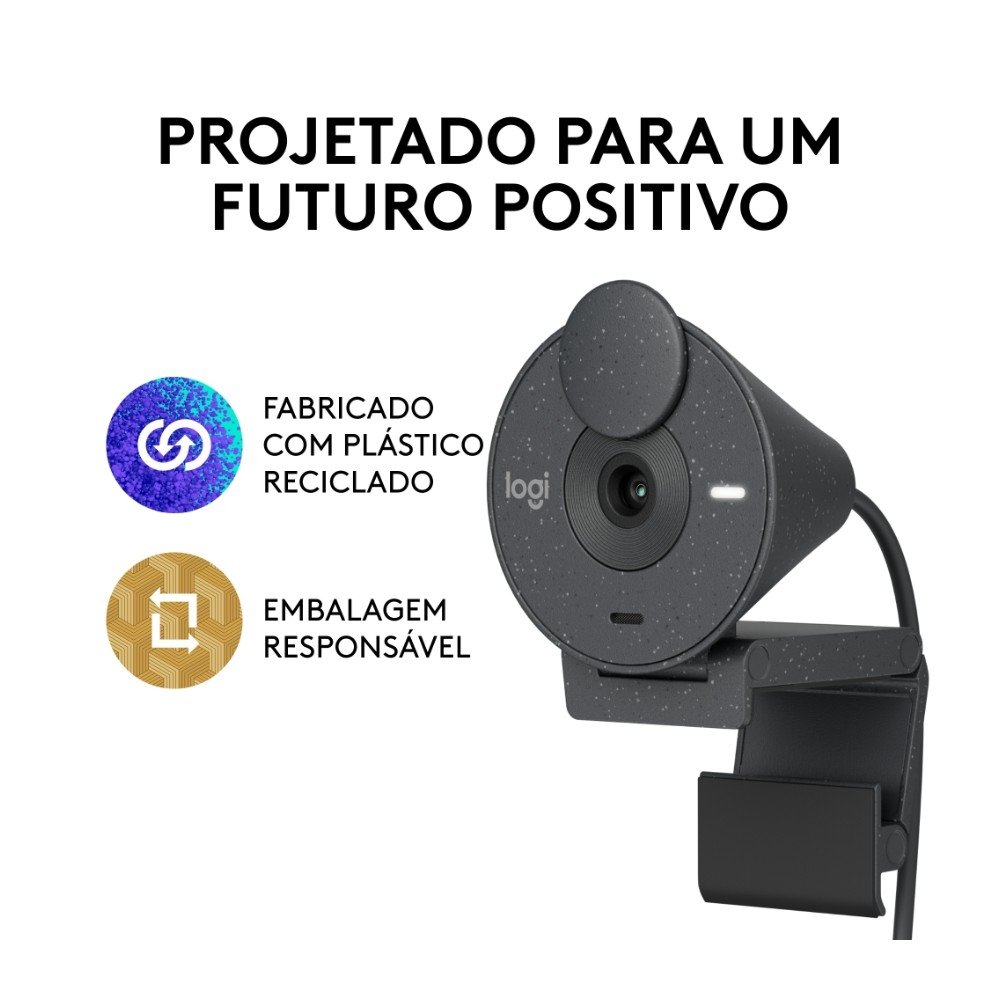 Webcam ( Balão.info) Brio 300 Full HD, 1080p, 30 FPS, USB-C, Microfone Integrado, Grafite - 960-( Balão.info - view 9