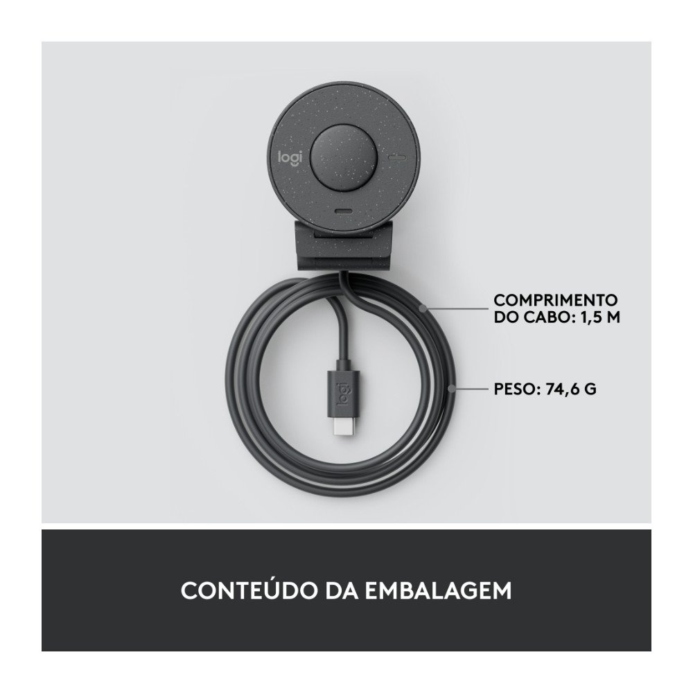 Webcam ( Balão.info) Brio 300 Full HD, 1080p, 30 FPS, USB-C, Microfone Integrado, Grafite - 960-( Balão.info - view 10