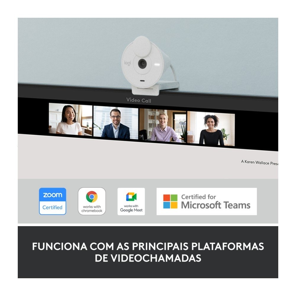Webcam ( Balão.info) Brio 300 Full HD, 1080p, 30 FPS, USB-C, Microfone Integrado, Branco - 960-( Balão.info - view 8