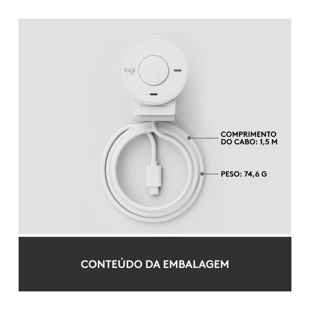 Webcam ( Balão.info) Brio 300 Full HD, 1080p, 30 FPS, USB-C, Microfone Integrado, Branco - 960-( Balão.info - view 10