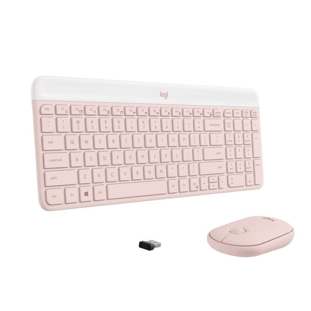 Teclado e Mouse Sem fio Logitech MK470, USB, US, com Teclado Numérico, Rose - 920-011313