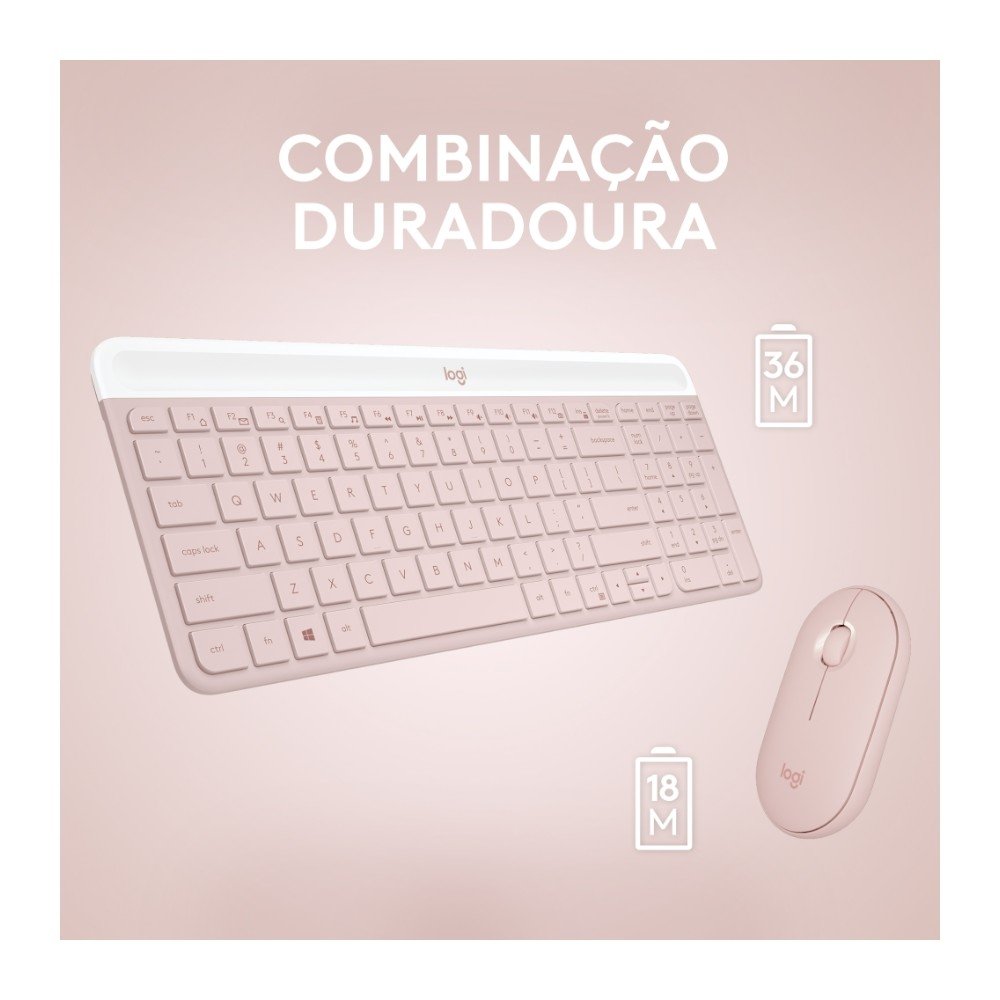 Teclado e Mouse Sem fio ( Balão.info) MK470, USB, US, com Teclado Numérico, Rose - 920-( Balão.info - foto 5