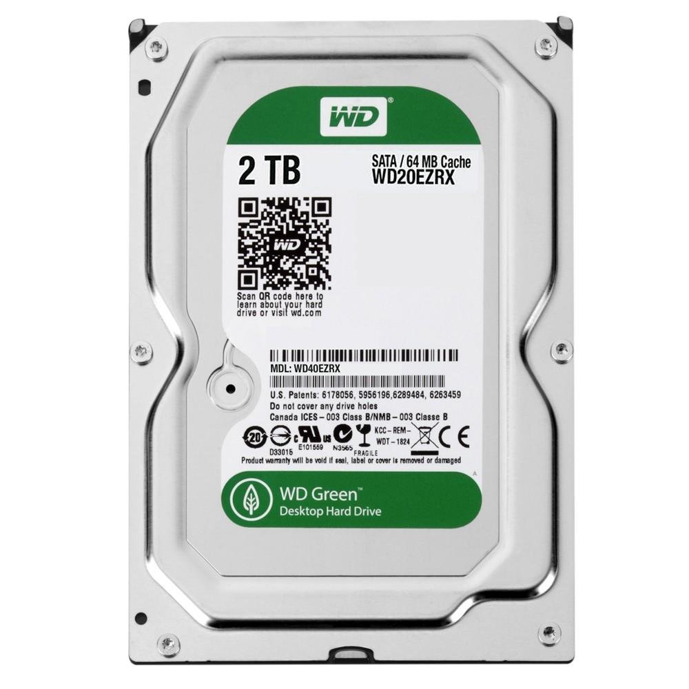 HD WD SATA 3,5´ Green 2TB  5400RPM 64MB Cache SATA 6.0Gb/s - WD20EZRX