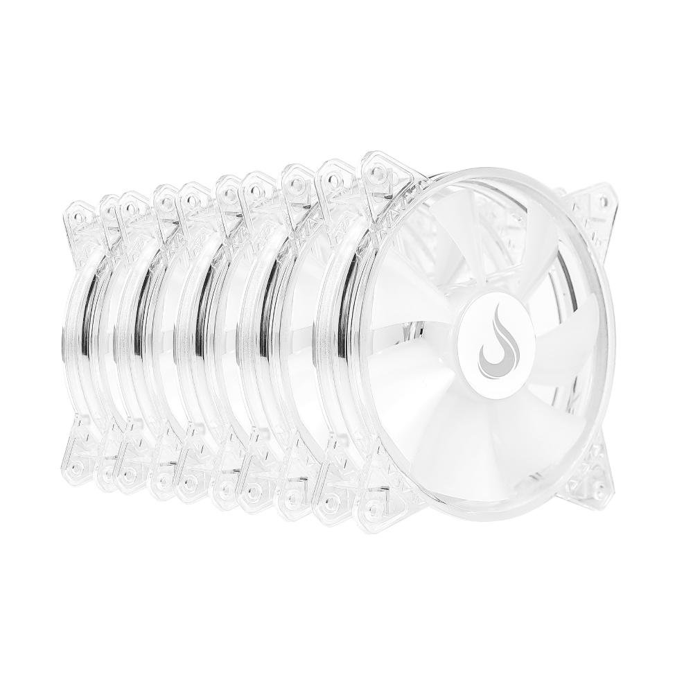 Imagem 5 de 5 do produto Kit Com 5 Ventoinhas Rise Mode Crystal Sound, 120mm, ARGB, Transparente - RM-CS-02-ARGB